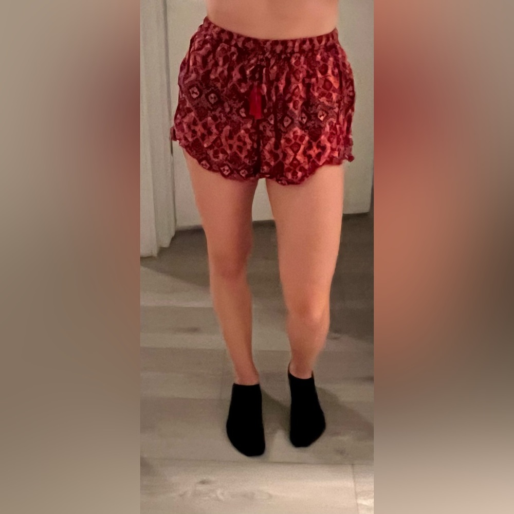 Abercrombie & Fitch Red and Black Shorts